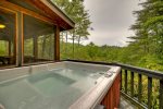 Hot tub overlooking the mountains